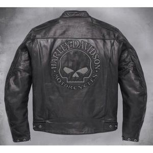 HD Leather Riding Jacket - Willie G Skull LE